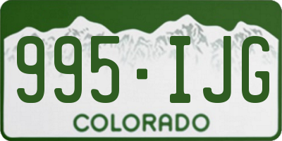 CO license plate 995IJG