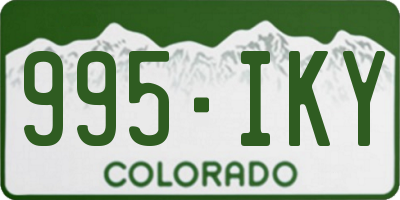 CO license plate 995IKY