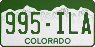 CO license plate 995ILA