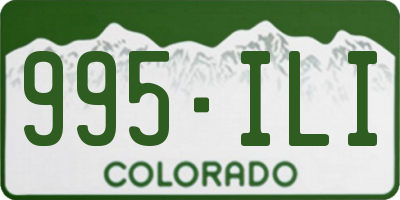 CO license plate 995ILI