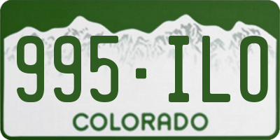 CO license plate 995ILO