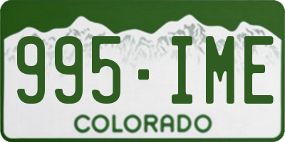 CO license plate 995IME
