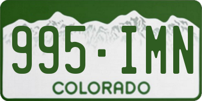 CO license plate 995IMN