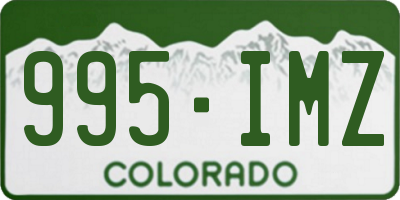 CO license plate 995IMZ