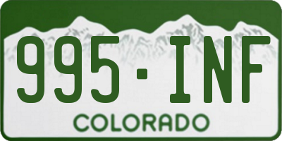 CO license plate 995INF