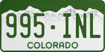 CO license plate 995INL
