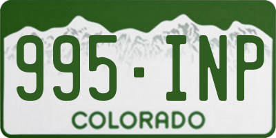 CO license plate 995INP