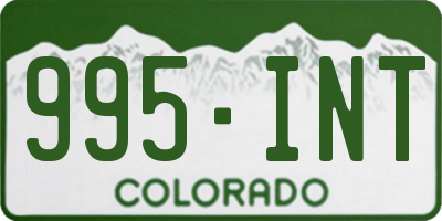 CO license plate 995INT