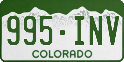 CO license plate 995INV