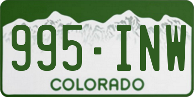 CO license plate 995INW