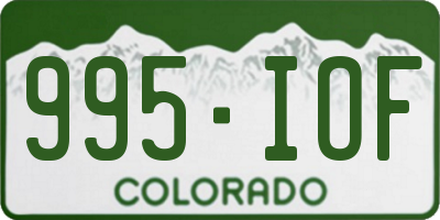 CO license plate 995IOF