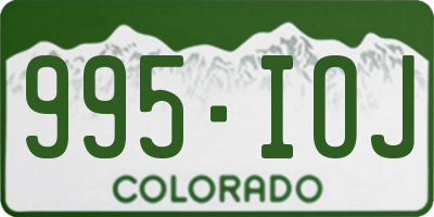CO license plate 995IOJ