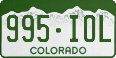 CO license plate 995IOL