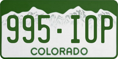 CO license plate 995IOP