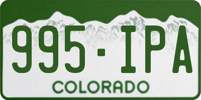 CO license plate 995IPA
