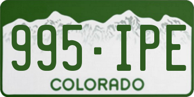 CO license plate 995IPE