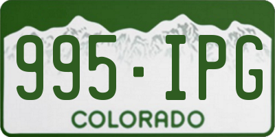 CO license plate 995IPG