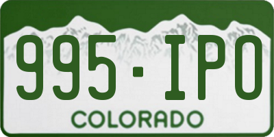 CO license plate 995IPO