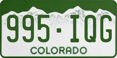 CO license plate 995IQG