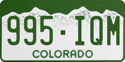 CO license plate 995IQM