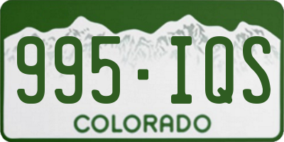 CO license plate 995IQS