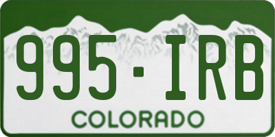 CO license plate 995IRB