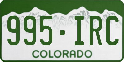CO license plate 995IRC