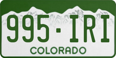 CO license plate 995IRI
