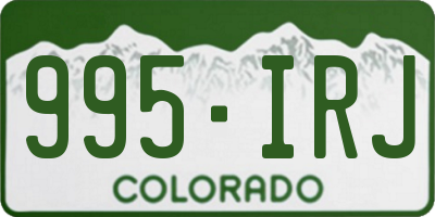 CO license plate 995IRJ