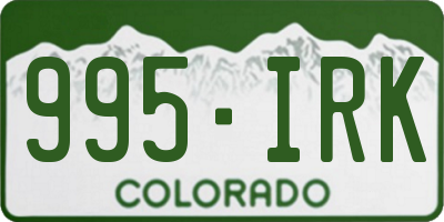 CO license plate 995IRK