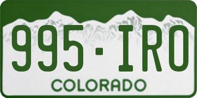 CO license plate 995IRO