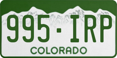 CO license plate 995IRP