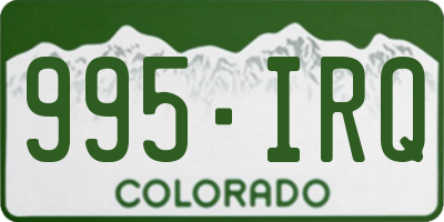 CO license plate 995IRQ