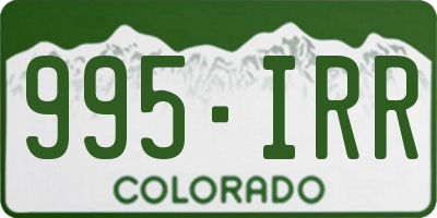 CO license plate 995IRR