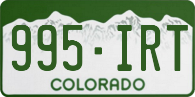 CO license plate 995IRT