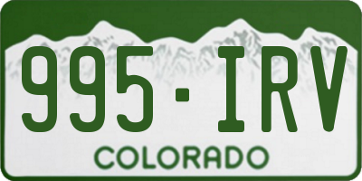 CO license plate 995IRV