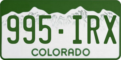 CO license plate 995IRX