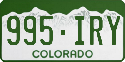 CO license plate 995IRY
