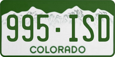 CO license plate 995ISD