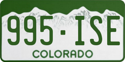 CO license plate 995ISE