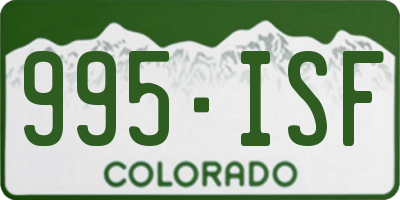 CO license plate 995ISF