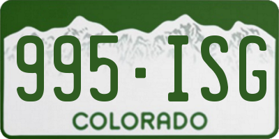 CO license plate 995ISG