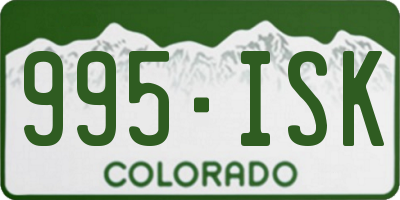 CO license plate 995ISK