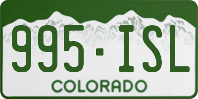 CO license plate 995ISL