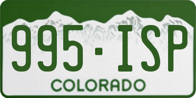 CO license plate 995ISP