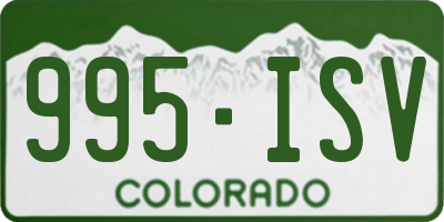 CO license plate 995ISV