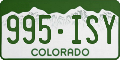 CO license plate 995ISY