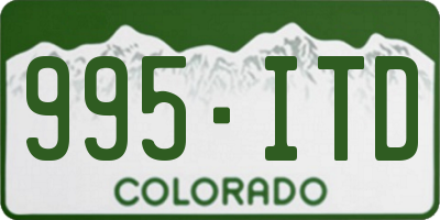 CO license plate 995ITD
