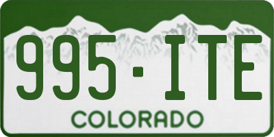 CO license plate 995ITE