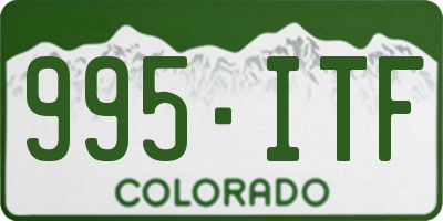 CO license plate 995ITF